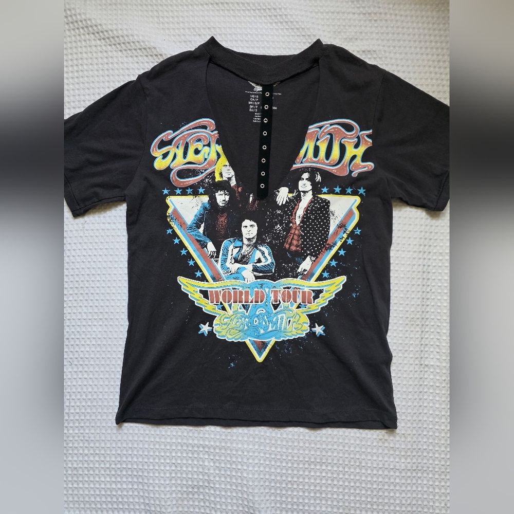 5/25$ - Black Graphic Band Tee - Short Sleeve